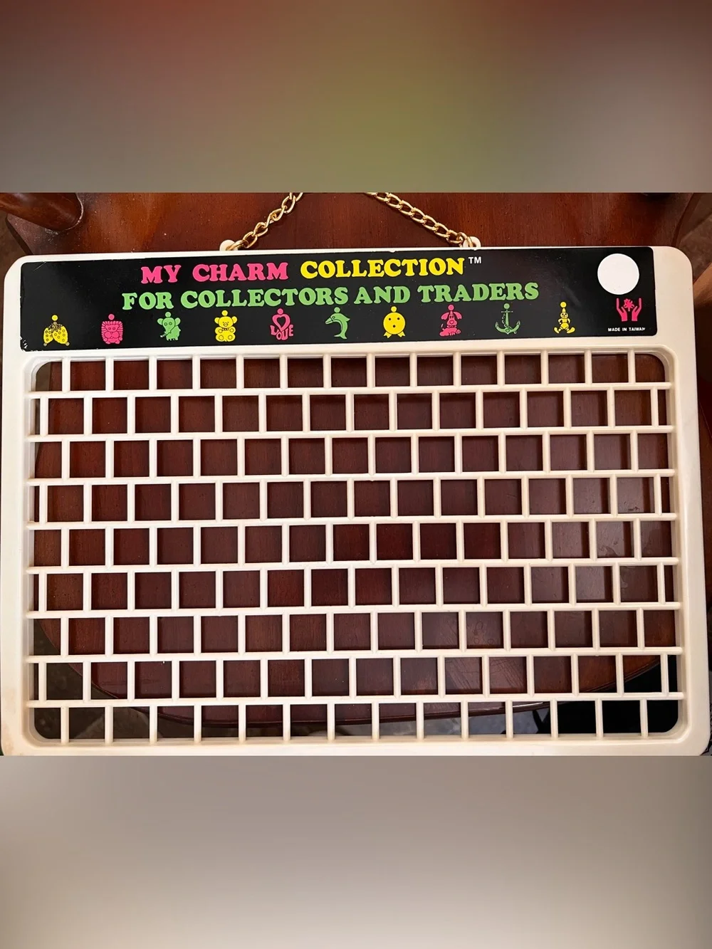 VTG Charm Display Grid - 'MY CHARM COLLECTION' Hanging Organizer